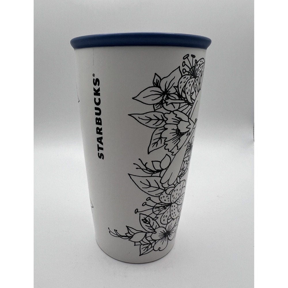 STARBUCKS - RARE! - NORTH CAROLINA - Ceramic Coffee Tea Tumbler w/ Lid - 12oz - Picture 2 of 7